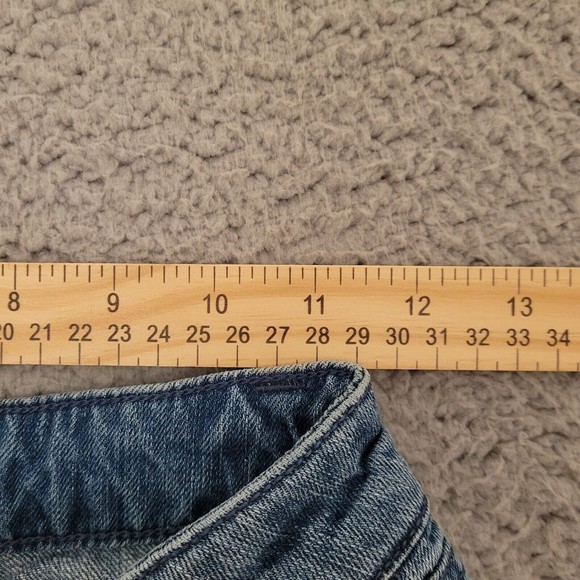 Womens Refuge Blue Pants Rose Embroidered Straight Leg Size 0 Measures 23x28 - Picture 6 of 16